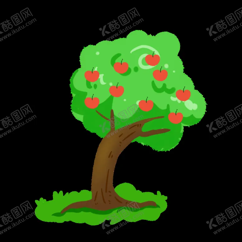 编号：14605209130744299384【酷图网】源文件下载-卡通手绘一棵苹果树
