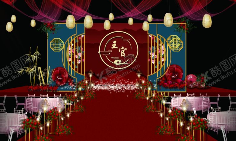 编号：72298505110704317028【酷图网】源文件下载-新中式婚庆背景