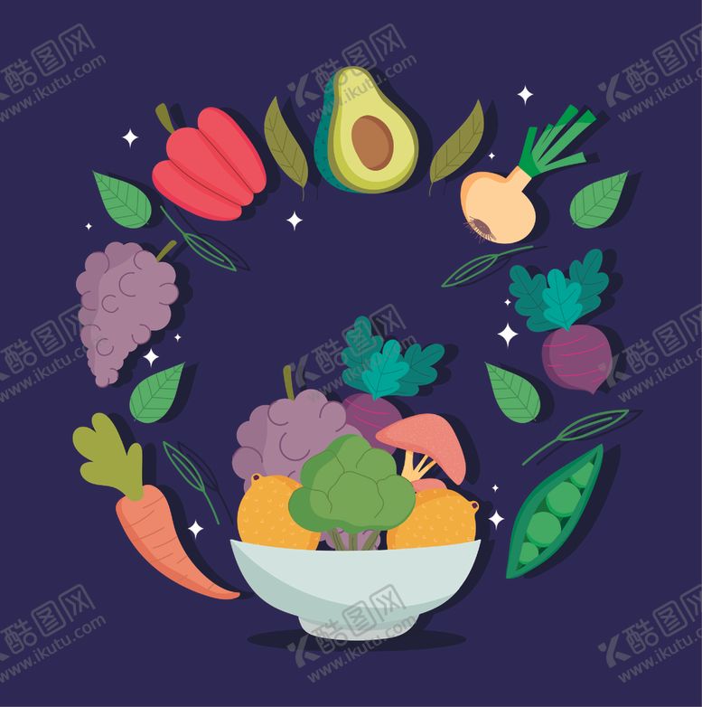 编号：17679809200547001528【酷图网】源文件下载-手绘蔬菜