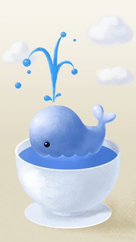 水杯里的小鲸鱼