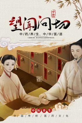 望闻问切中医复古宣传海报素材