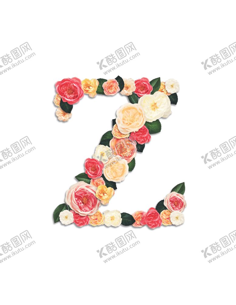 编号：55037710192309063252【酷图网】源文件下载-花卉植物英文字母元素