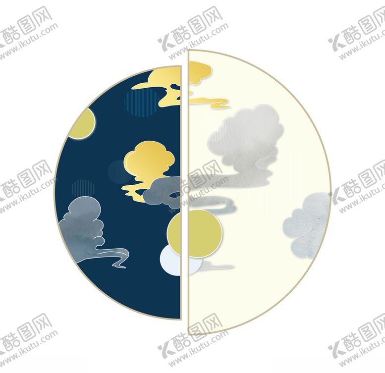 编号：77187405051354246022【酷图网】源文件下载-流云圆形装饰画