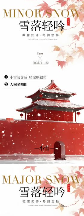 小雪大雪插画海报