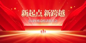 红色背景会议展会表彰大会