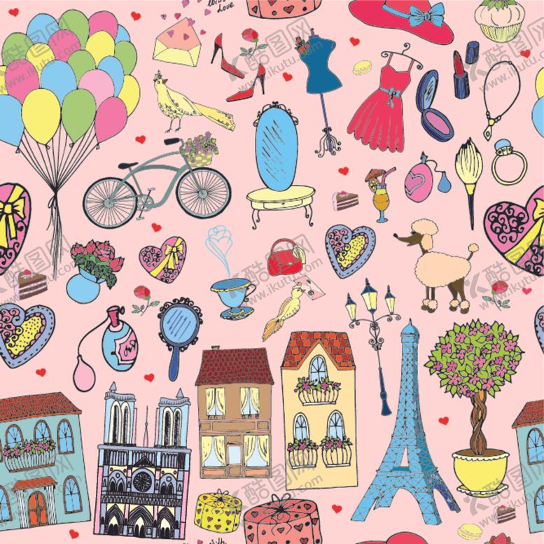 编号：24671109170559201681【酷图网】源文件下载-创意拼接卡通图案背景