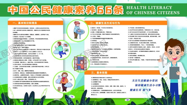 编号：86287410110036172517【酷图网】源文件下载-中国公民健康素养66条