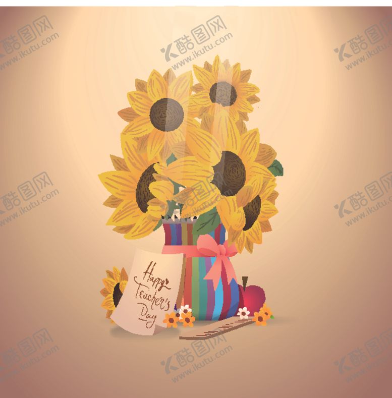 编号：26757309291937099913【酷图网】源文件下载-手绘向日葵