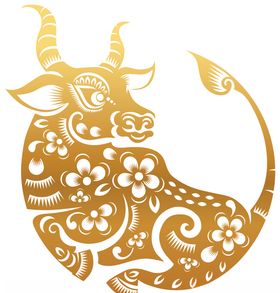 2021牛年剪纸素材矢量生肖牛
