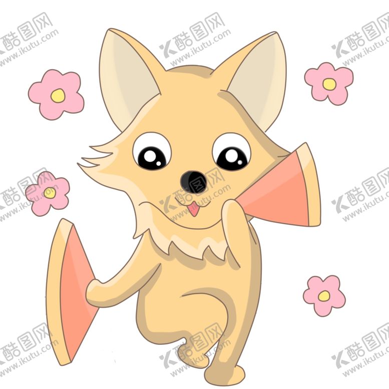 编号：75268505081024012127【酷图网】源文件下载-卡爱跳舞的狐狸手绘