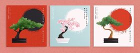 日式风格盆栽艺术画作