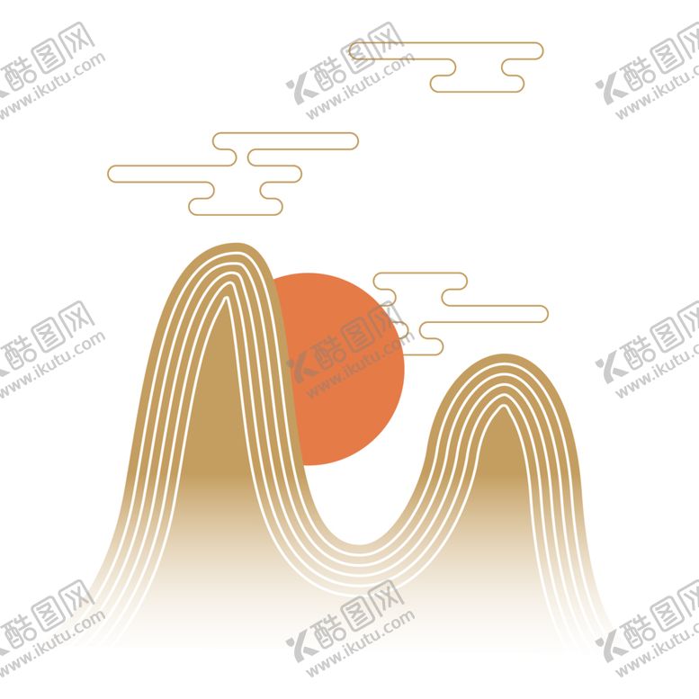 编号：60503706260928553005【酷图网】源文件下载-中国风金色祥云PNG免扣素材