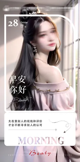 医美早安海报整形日签简约励志