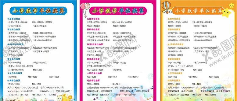 编号：41381304141929364405【酷图网】源文件下载-小学数学单位换算