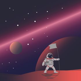 外太空宇航员主题插画