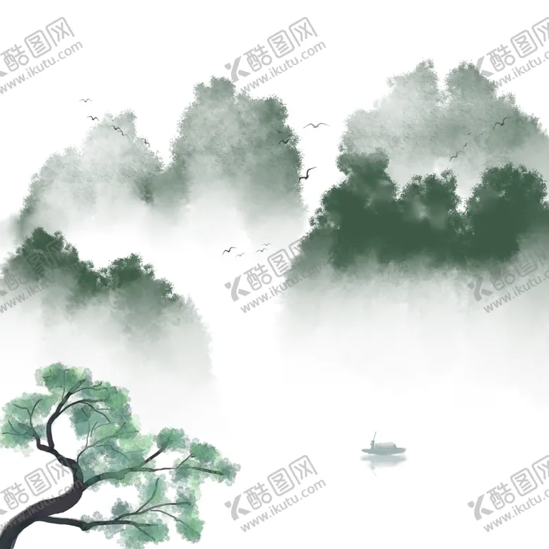 编号：38774406151539354268【酷图网】源文件下载-水墨中国风迎客松