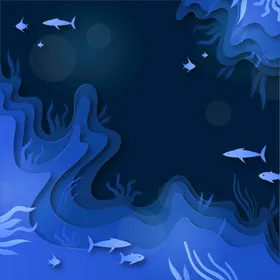 海洋背景卡通相关底世界生物
