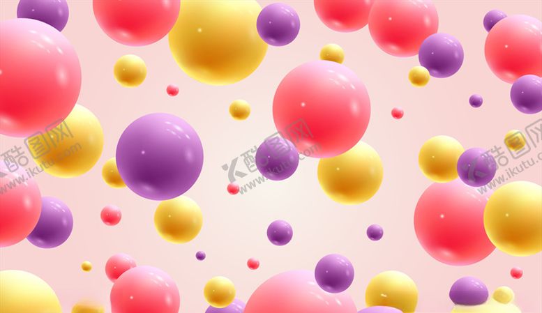 编号：12814509161738512427【酷图网】源文件下载-彩色立体圆球无缝背景