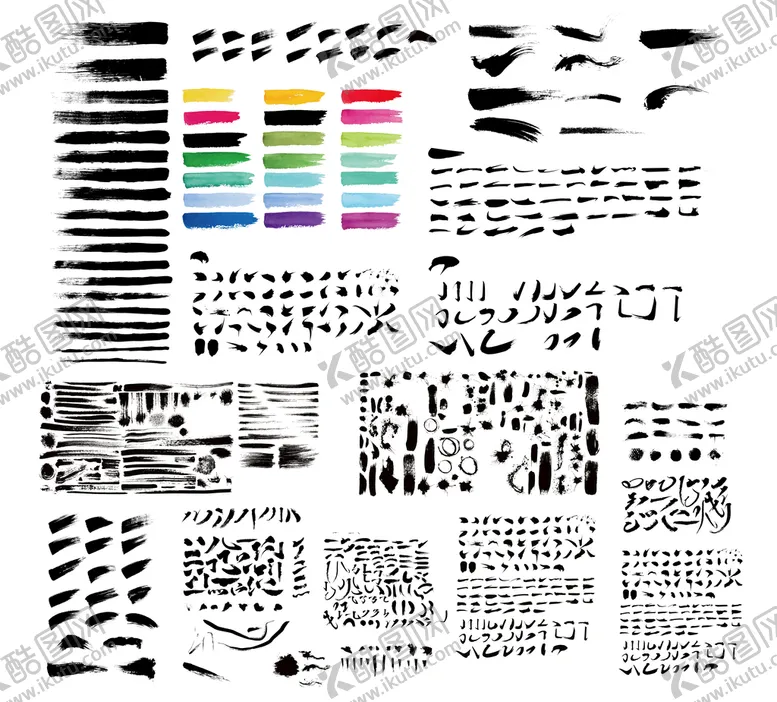 编号：60129809121537333845【酷图网】源文件下载-书法笔画合集