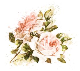 手绘花卉背景素材浪漫唯美束