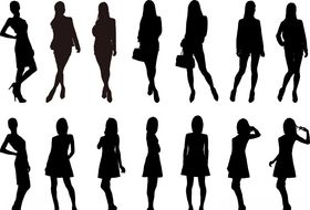 扁平化人物休闲女人剪影