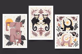 卡通动物插画艺术作品