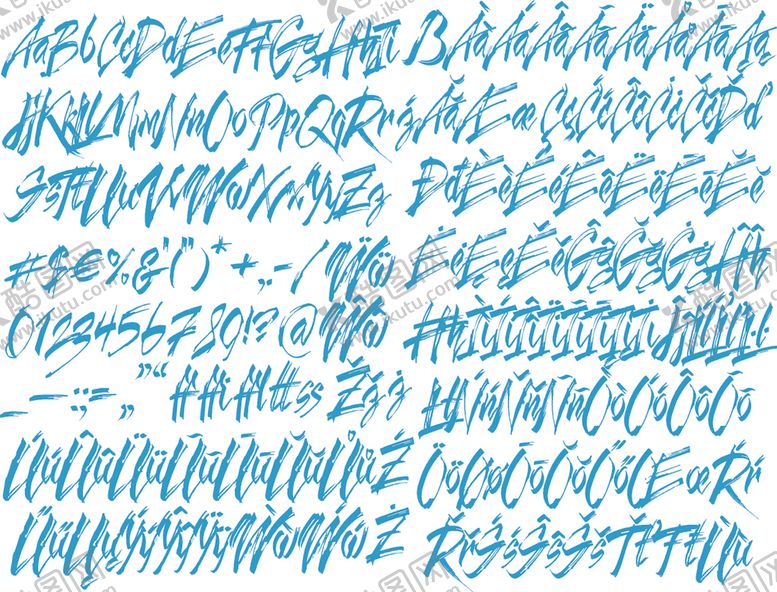 编号：70639010311956144688【酷图网】源文件下载-狂野书法艺术英文字体