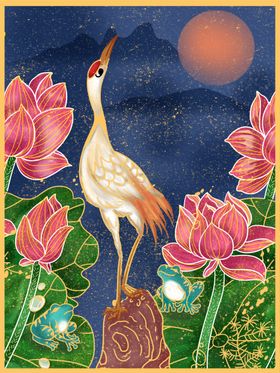 仙鹤插画