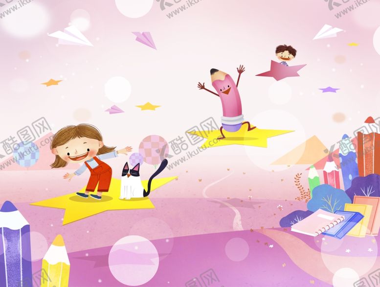 编号：23543207121259558796【酷图网】源文件下载-儿童欢乐飞行奇幻场景