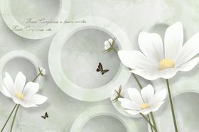 小碎花圆圈蝴蝶背景墙
