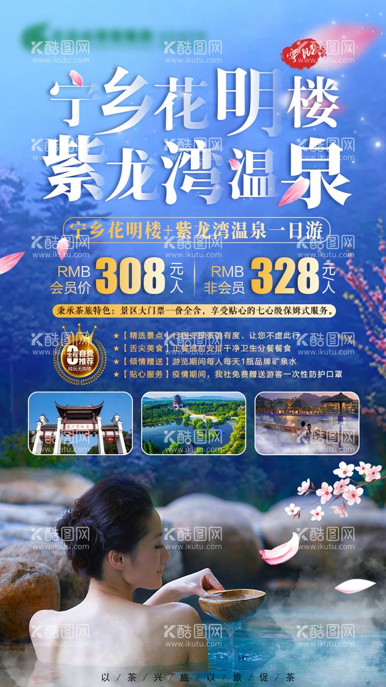 编号：46284211251650199583【酷图网】源文件下载-温泉旅游海报