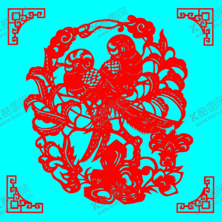 编号：28351610030130068790【酷图网】源文件下载-鸟儿剪纸