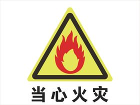 当心火灾警示牌