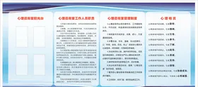 心理咨询室阳光台蓝色背景管制度