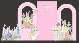 粉色宝宝宴生日宴场景布置