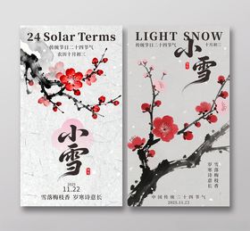 传统节日二十四节气小雪海报
