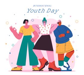 青年节活力青年插画