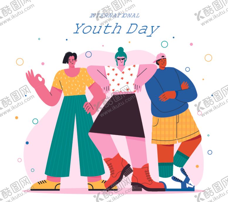 编号：92591010311555389775【酷图网】源文件下载-青年节活力青年插画