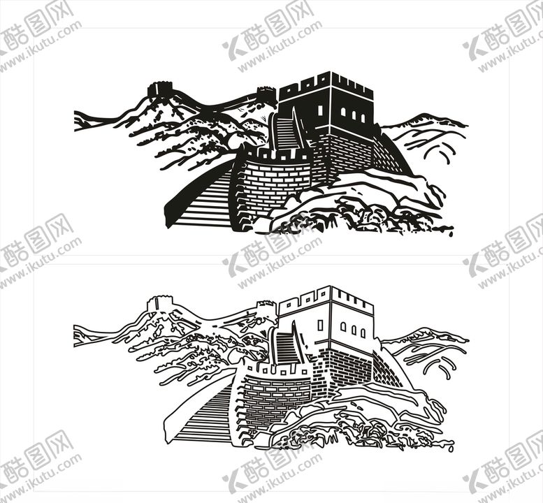 编号：45795409140728002426【酷图网】源文件下载-线条城墙