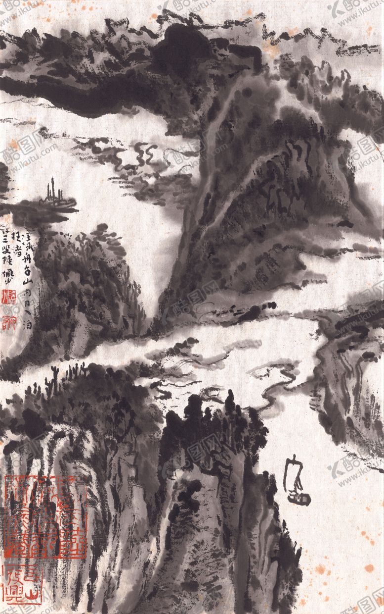 编号：78982409150613447807【酷图网】源文件下载-水墨传统国画山水