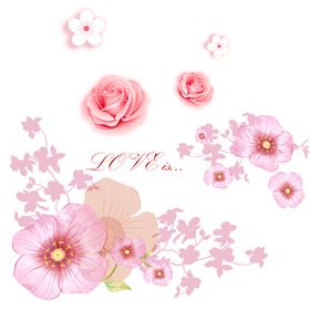 花朵鲜元素粉色元素边