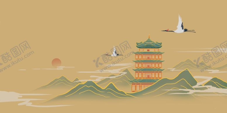 编号：39520705081602456988【酷图网】源文件下载-黄鹤楼国风古风背景海报素材