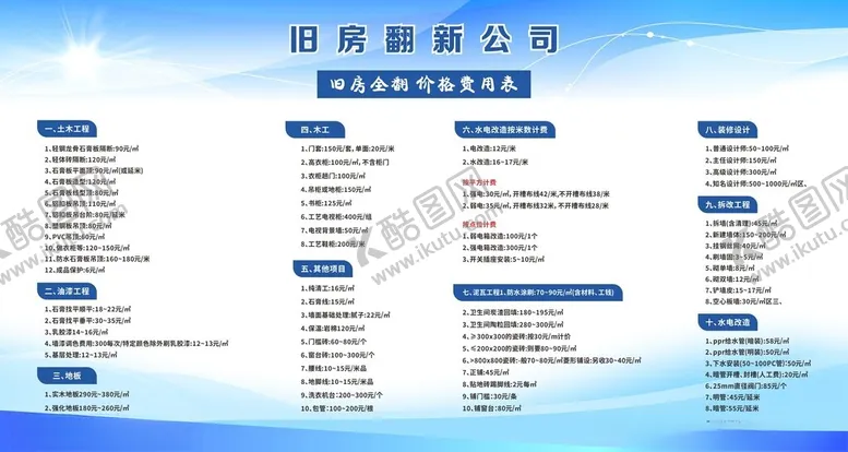 编号：79911802090754139526【酷图网】源文件下载-旧房翻新价格费用表