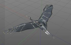 C4D 模型带骨骼绑定的仙鹤