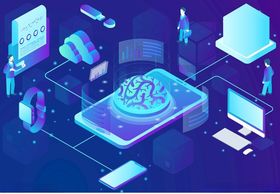 AI人工智能科技背景蓝色海报