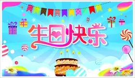 生日快乐儿童派对展板背景祝福聚会