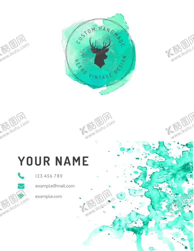 编号：89953909210816582521【酷图网】源文件下载-水彩名片图片
