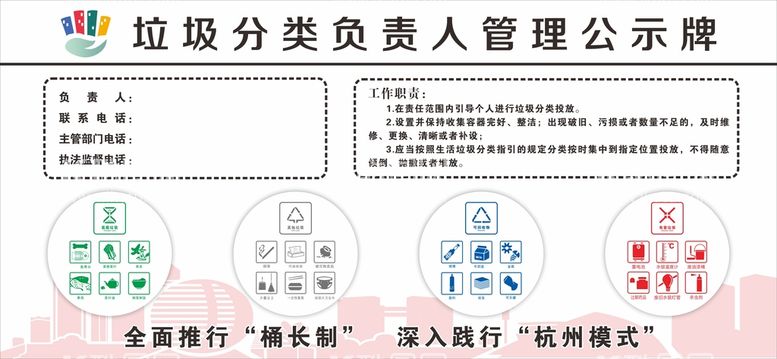 编号：33337110152206328420【酷图网】源文件下载-垃圾分类负责人管理公示牌