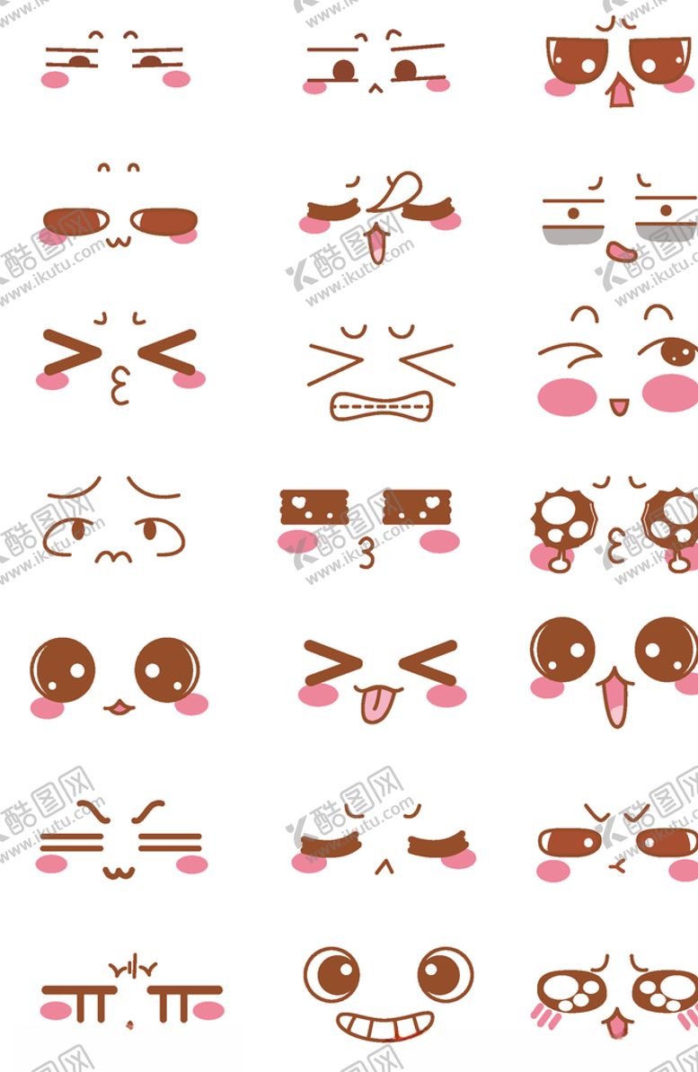 编号：67433909262137349447【酷图网】源文件下载-卡通萌表情矢量素材.ai