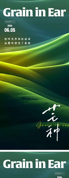 芒种节气海报二十四地产麦田